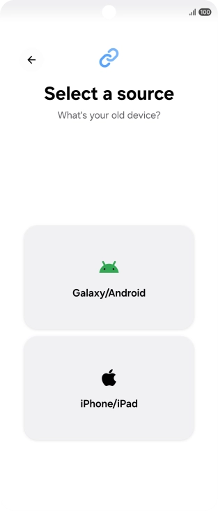 Press the required setting and follow the instructions on the screen to transfer the content from another phone. Press the required setting and follow the instructions on the screen to transfer the content from another phone.