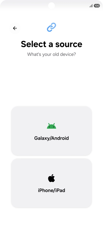 Press the required setting and follow the instructions on the screen to transfer the content from another phone. Press the required setting and follow the instructions on the screen to transfer the content from another phone.