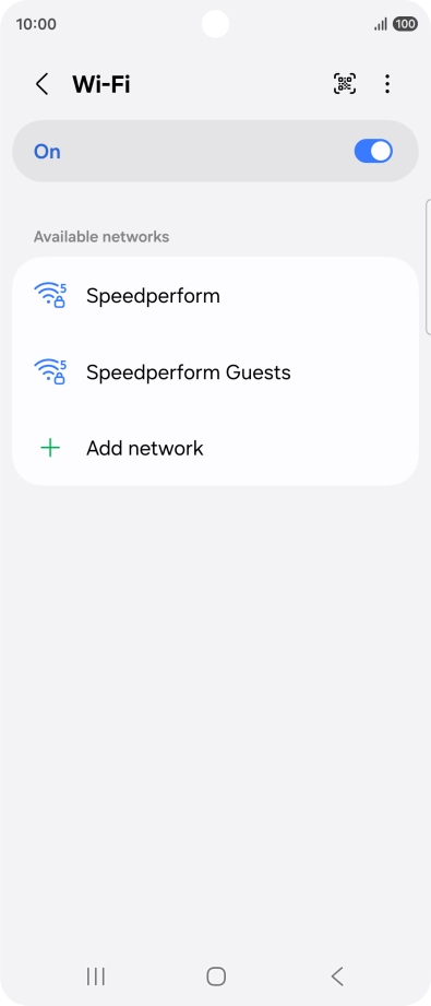 Press the required Wi-Fi network.