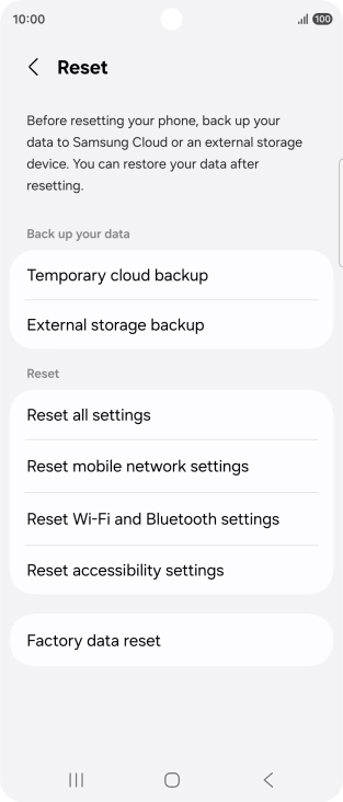 Press Factory data reset. Press Factory data reset.