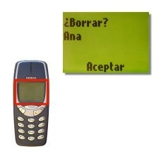 La pantalla muestra ¿Borrar? . Pulse Aceptar.
