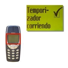 La pantalla muestra Temporizador corriendo durante unos instantes.