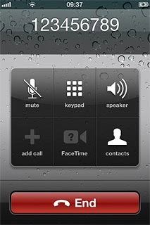 Press End to end the call.