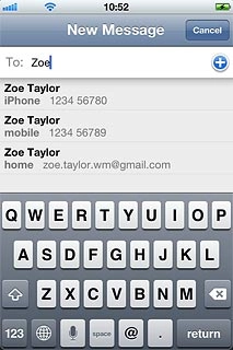 Key in the first letters of the required contact.Matching contacts are displayed.Press the required contact.