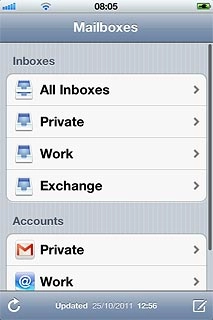 Press the required email account below Inboxes.
