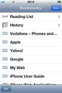 Press the required bookmark.
