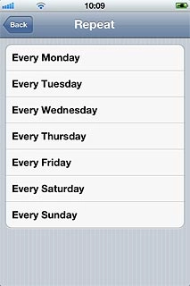 Press the required setting.