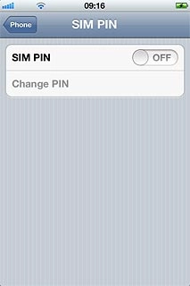 Press the indicator next to SIM PIN.