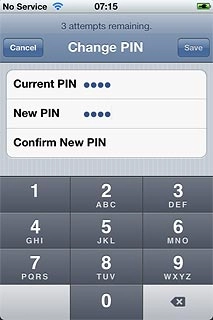 Press Confirm New PIN and key in the new PIN again.