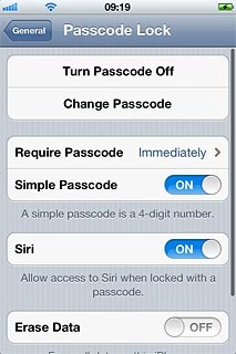 Press Turn Passcode Off.Key in your phone lock code.