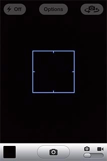 If the camera is turned on:Press the indicator in the bottom right corner of the display and drag it right.