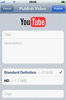 Before you can upload the video clip, the following needs to be filled in: Title, Description, Tags and Category.Follow the instructions on the display to add the required information.