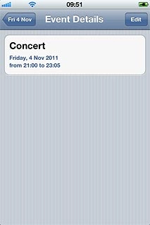 Press the field in the top left corner of the display to return to the list of appointments.
