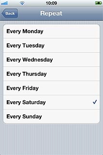 When a day is ticked (V), it's selected.