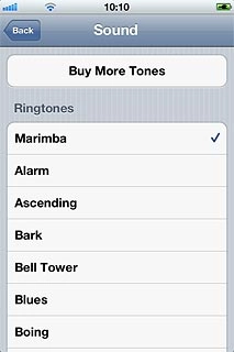 Once you've found an alarm tone you like, press Back.
