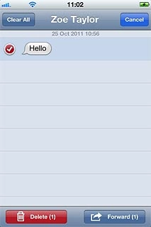 Press Forward.Key in the first letters of the required contact.Matching contacts are displayed.