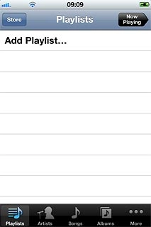 Press the required category at the bottom of the display.Go to the required audio file.