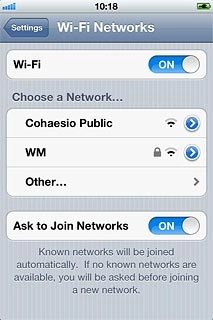 A list of Wi-Fi networks within range is displayed.Press the required Wi-Fi network.