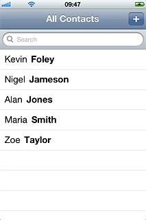 Press the required contact.The contact details are displayed.