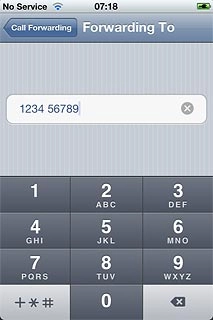 If it's the first time you divert calls:Key in the required phone number and press Call Forwarding.