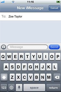 Press the text input field.Write the text for your picture message.