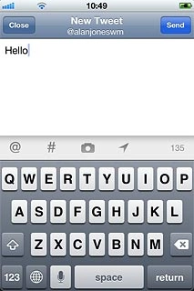 Write the required text and press Send.