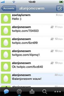 Press the status update icon in the top right corner of the display.