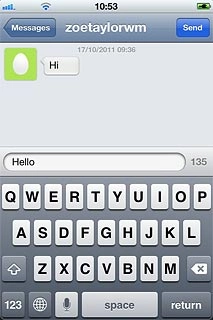Key in the required text and press Send.