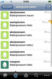 Press the reply icon (@).