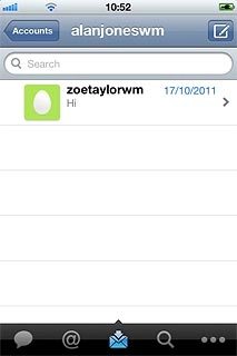 Press the messages icon.