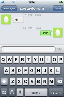 Press Messages to return to the list of messages.