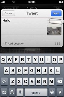 If this is the first time you use the function:Follow the instructions on the display to install the application and log on.Key in the required text and press Send.