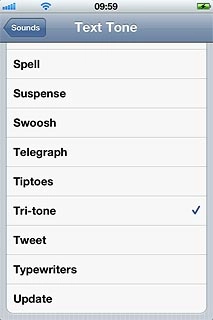 Once you've found a message tone you like, press Sounds.