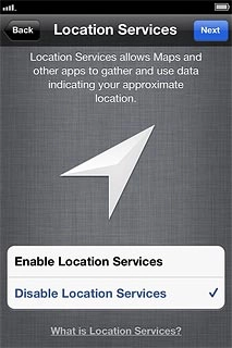 If you select Disable Location Services: