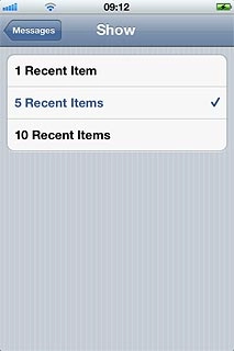 Press the required setting.