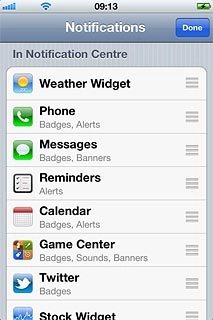 Press and hold the organise icon next to the required menu item.Drag the menu item to the required position.