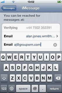 Key in the required email address and press Messages.