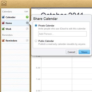 Select Private Calendar or Public Calendar.