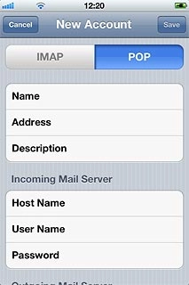 Press User Name below Incoming Mail Server and key in the username for your email account at your email provider.
