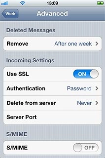 Press the name of the email account you've just set up.
