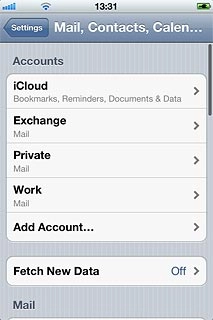 Press the required email account.