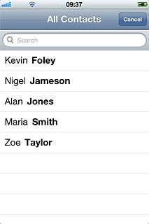 Press the required contact.