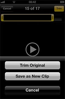 Press Trim Original or Save as New Clip.