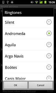 Once you've found a ring tone you like, press OK.