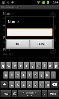 Key in Vodafone Internet and press OK.