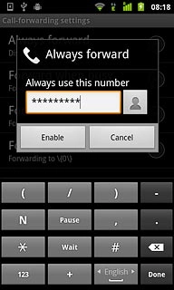 Key in +61414121121 and press Enable.The request is sent.