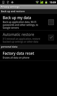 Press Factory data reset.