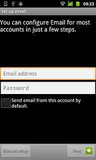 Press Email address and key in your email address.