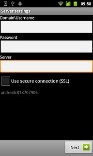 Press Use secure connection (SSL) to turn SSL encryption on or off.