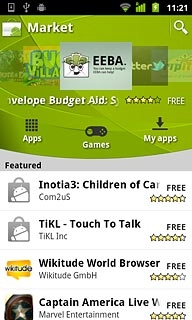 To search by application name:Press the search icon.
